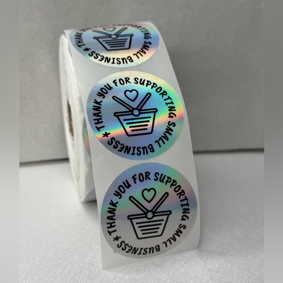 100pcs Thank You Stickers Holographic Small Business Labels 2” - Picture 6 of 14